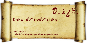Daku Árvácska névjegykártya
